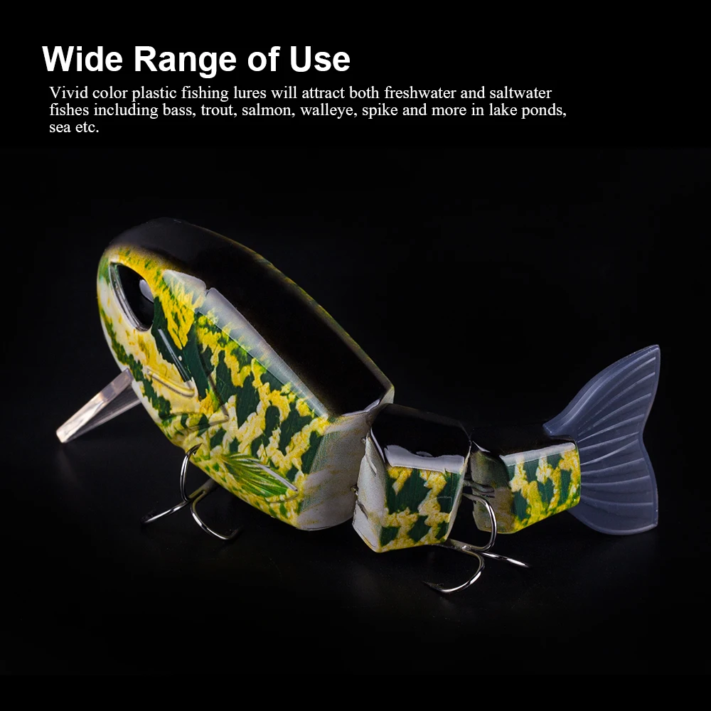 Hanlin-señuelo de pesca multiarticulado, cebo de plástico duro, planeador, sábalo, cuerpo, colas suaves, Swimbait, Crankbait, aparejos de Lucio, 125mm, 50g - imagen 3