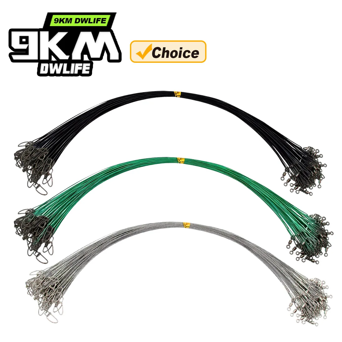 9KM Líderes acero inoxidable recubiertos nailon – Alta resistencia predadores