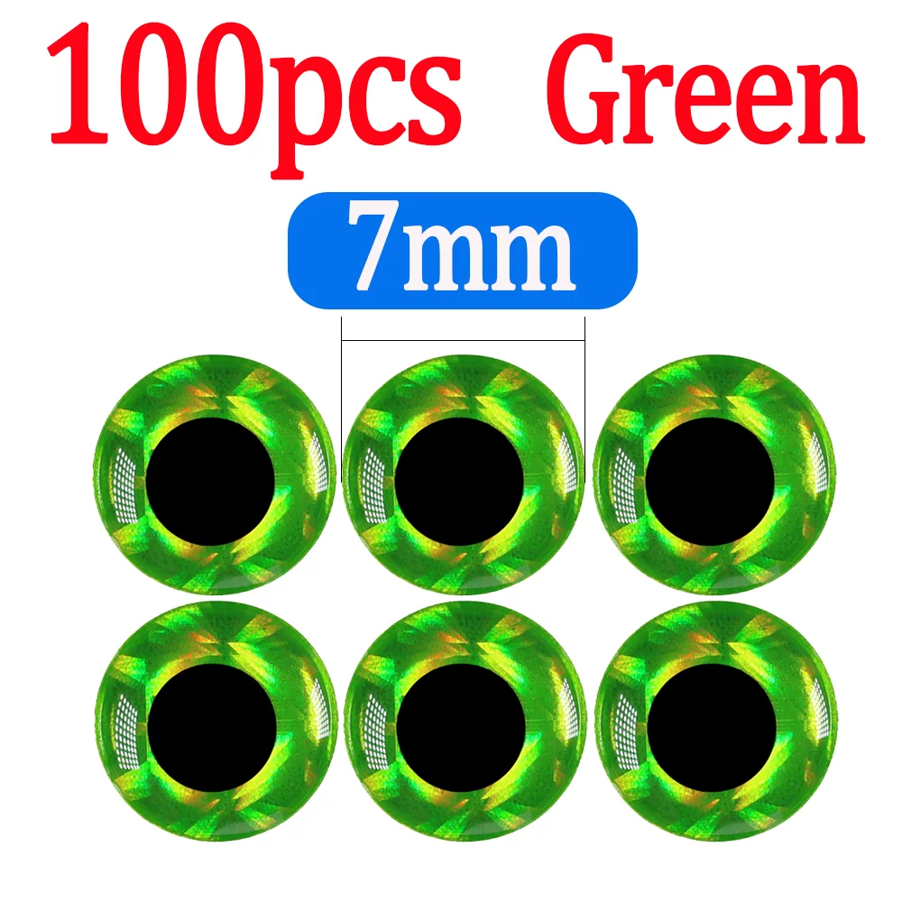 100pcs Green 7mm