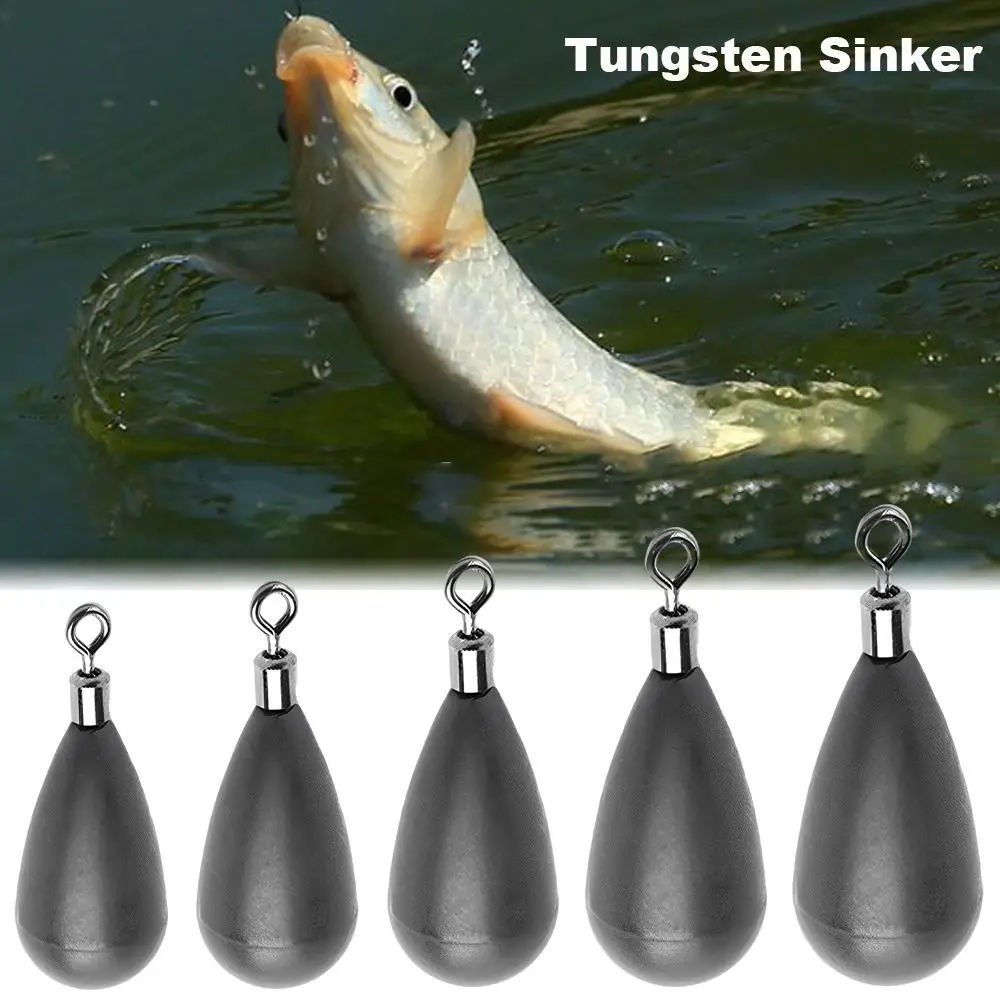 Plomos de tungsteno negro mate, pesas de pesca de 1,3g-60g, accesorios de aparejos de pesca de lubina, 1 unidad - imagen 3