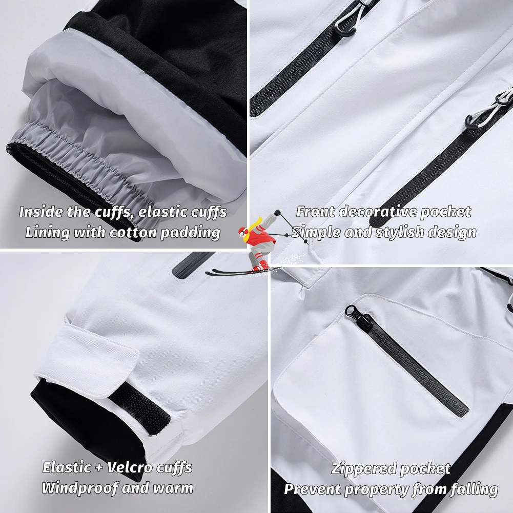 Traje de snowboard infantil de una pieza cálido a prueba de viento - imagen 4