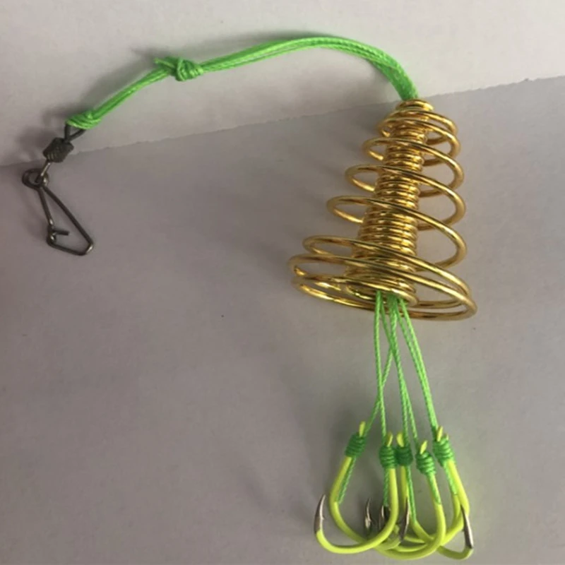 1 Uds. Anzuelo de explosión de pesca carpa de alto carbono trampa esférica alimentador a prueba de anzuelos colgantes gancho antibobinado de resorte - imagen 2