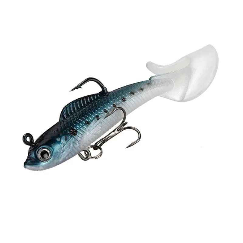 Señuelos de pesca de cola de natación Jig Wobblers cebos blandos 9cm 9,5g cebo de silicona Artificial para lubina carpa cuchara aparejos de pesca - imagen 4