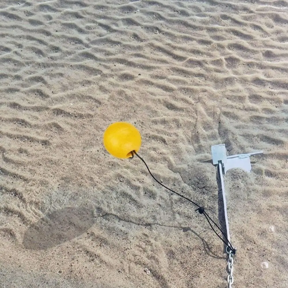 Bola flotante de flotabilidad de PVC de 10cm con ancla de barco de carga amarilla de alta calidad