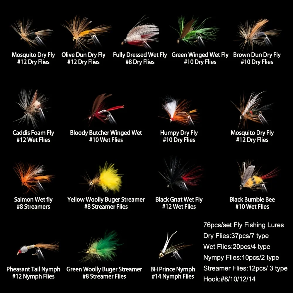 Kit Moscas Pesca Goture – Secas, Húmedas, Ninfas y Streamers - imagen 2