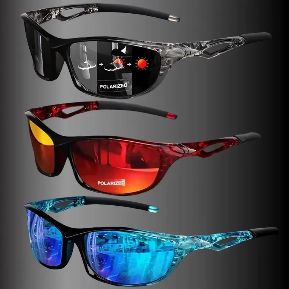 Gafas de sol polarizadas UV400 para ciclismo, lentes HD resistentes a los rayos UV, gafas para deportes al aire libre a la moda a prueba de viento para hombres