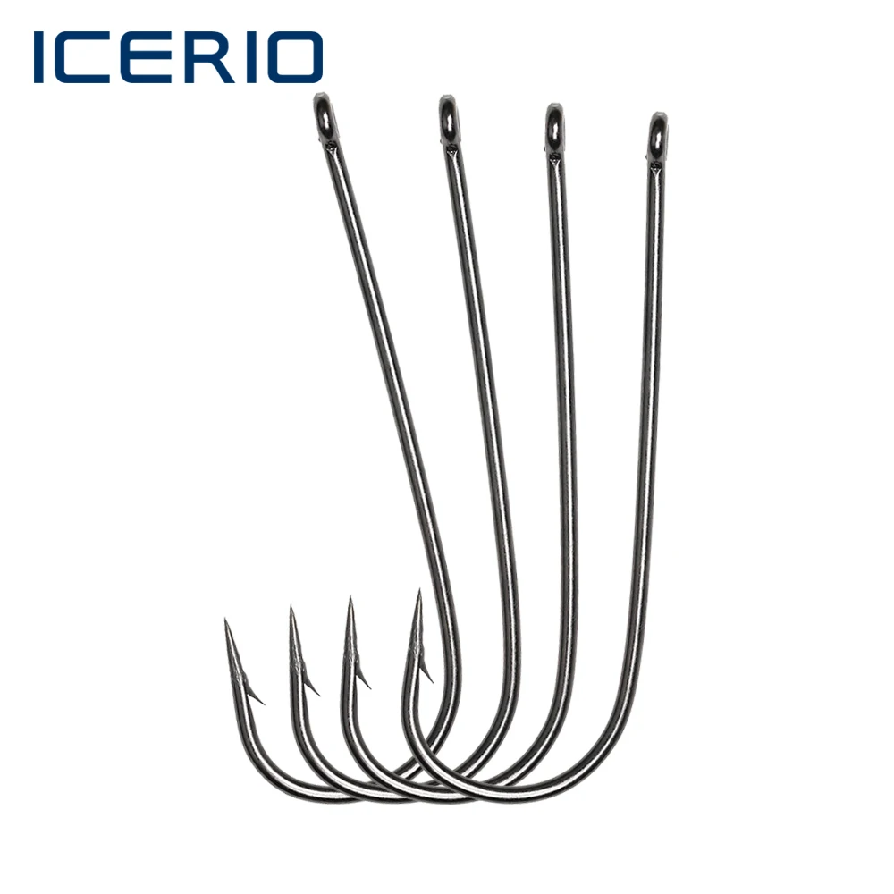 ICERIO-anzuelos de pesca de caña larga, anzuelos de pesca de agua dulce y salada, Sabiki Rig Streamer, 100 piezas, Aberdeen