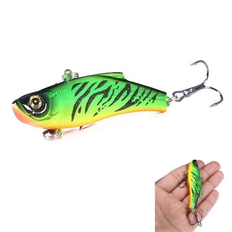 Señuelo de pesca Artificial Vib con ojos 3D, cebo duro, ala de plantilla, Wobbler Crankbait, aparejos de pesca de carpa de invierno de mar, 70mm, 18g, 1PC - imagen 2