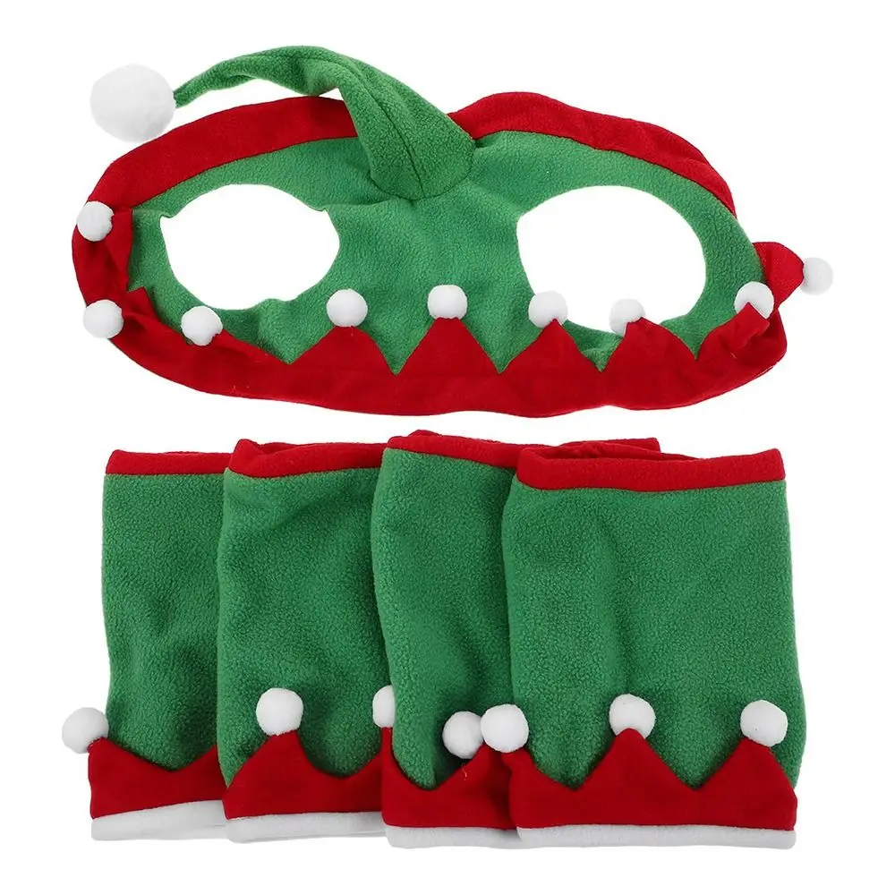 Diseño navideño, conjunto de vestido de caballo, tema de fiesta, decoración navideña, sombrero de Navidad de caballo, equipo ecuestre estilo Santa - imagen 4