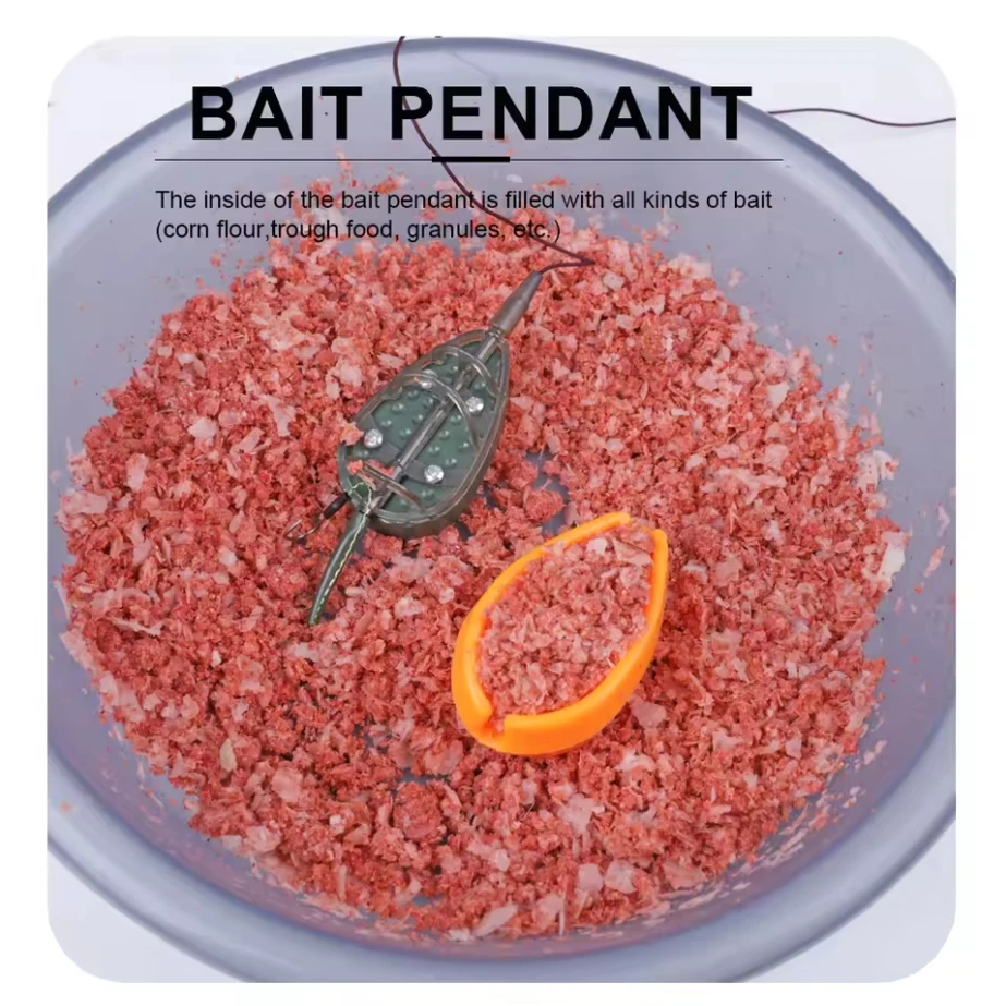 2 + 1 Uds. Conjunto de jaula de cebo con molde alimentador de método en línea 30g-100g accesorio de soporte para cebo de pesca de carpa europea - imagen 5