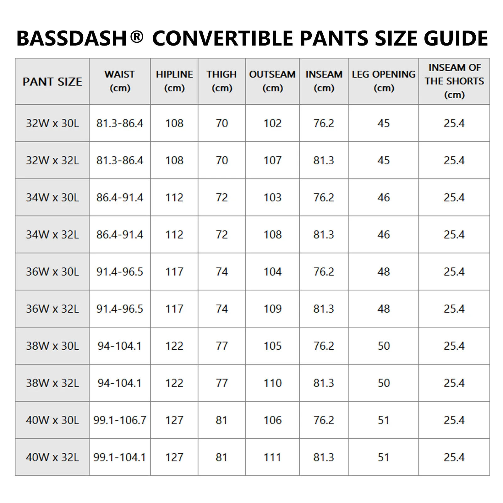 Bassdash-Pantalones convertibles de secado rápido para hombre, Shorts ligeros resistentes al agua con cremallera, para pesca, senderismo y carga, UPF50 + - imagen 2