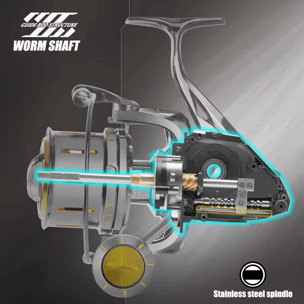 SAMOLLA todo el cuerpo de Metal carrete de pesca giratorio grande arrastre máximo 25KG gusano Sharft agua salada carrete de pesca de carpa de agua dulce - imagen 5