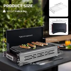 CHANGE MOORE-parrilla de carbón para barbacoa, estufa de acero inoxidable 304 para acampar al aire libre, estufas de Picnic ligeras y portátiles para acampar y jardín