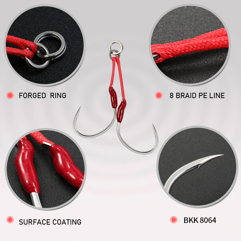 Anzuelos de Asistencia Jigging Pro – Dobles para Slow Pitch - imagen 3