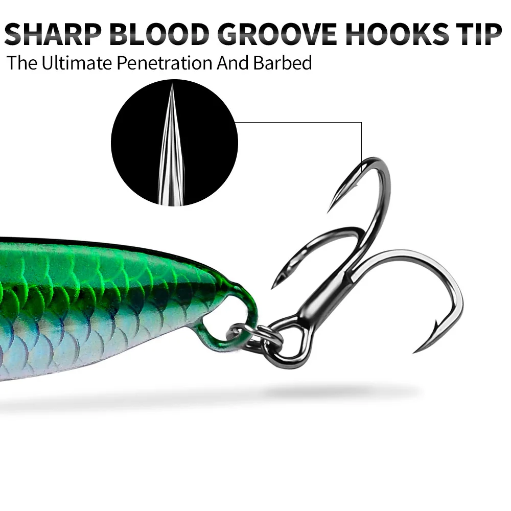 Señuelo de pesca con plantilla de Metal, 7g, 15g, 30g, anzuelo fundido, Swimbait, Wobbler, Lucio, cuchara, carpa, Spinner, aparejos de mar, cebo Artificial, 1 Uds. - imagen 5