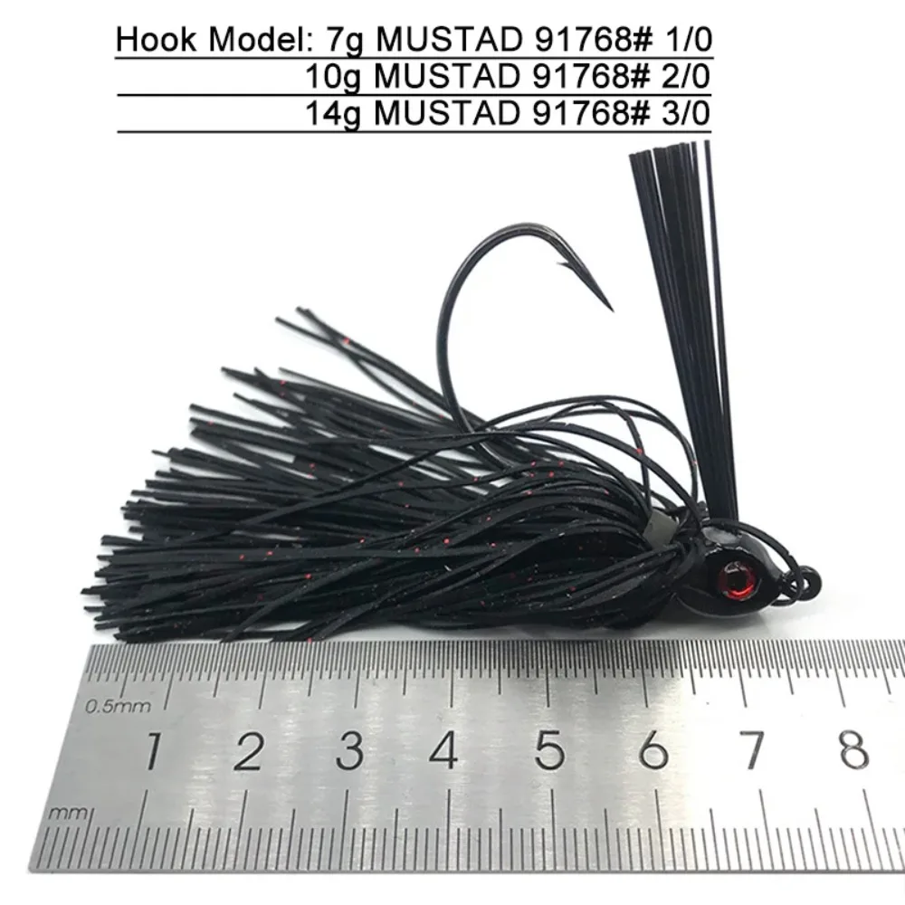 7g 0,25 oz falda de goma Pike Walleye señuelo para Barba mosca anzuelo de natación Pesca silicona Bass Jig Head faldas Señuelos de Pesca de aguas profundas cebo - imagen 3