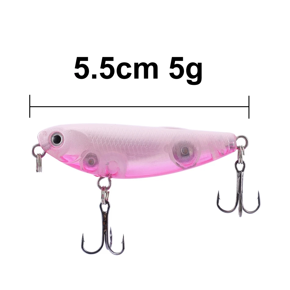 Señuelo de agua flotante en zigzag para perro, cebo falso de 55mm/5g para lanzamiento de larga distancia, lápiz de superficie de agua, Anguila y lubina, 1 unidad - imagen 3