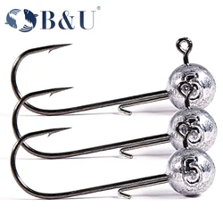 Anzuelo jig head B & U NED 2g-14g – Cabeza redonda vástago largo para vinilo