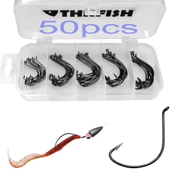 Anzuelos Wide Gap THKFISH – Acero carbono para vinilos y crazy rig