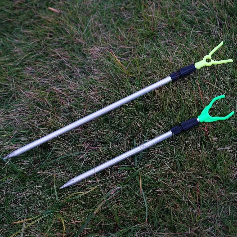 Soporte de caña de pescar de Metal, soporte de pesca Simple ajustable, caña de inserción fija en el suelo, artículo de pesca portátil ultracorto tipo Y - imagen 5