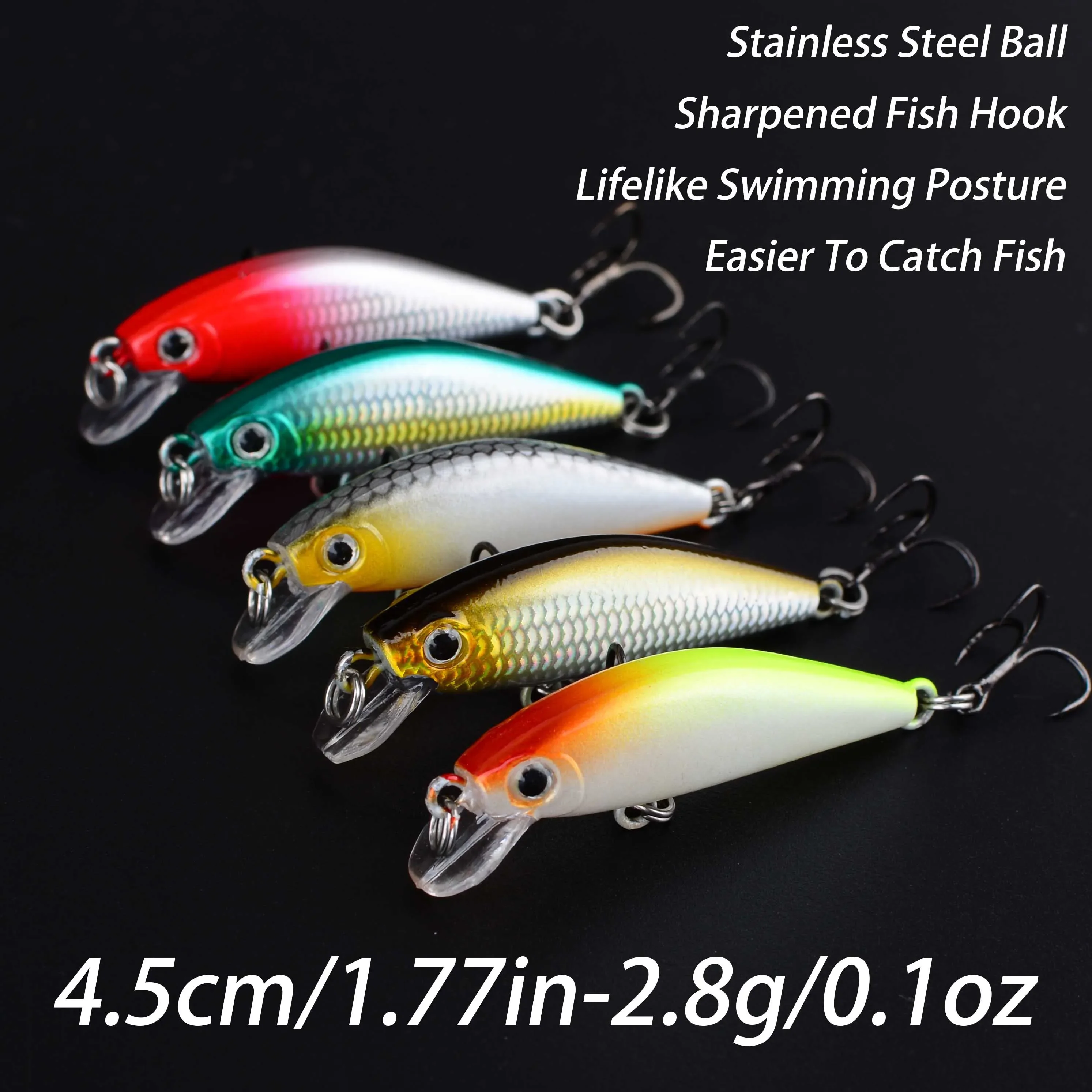 Señuelos de pesca Minnow Wobblers, cebo de plástico Artificial de calidad, Crankbaits para lubina, carpa, Lucio, aparejos de pesca, 5 uds. - imagen 3