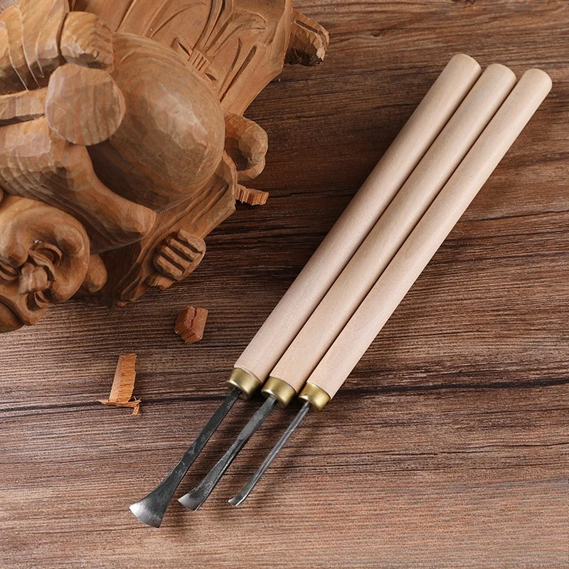 Cinceles arqueados para tallar madera – Juego profesional 3 piezas