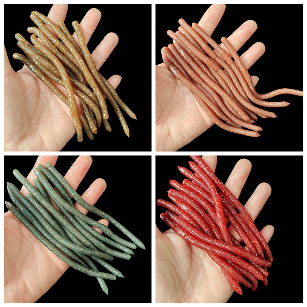 MUKUN-señuelo suave de lombriz de tierra, hundimiento lento, 3,8g, 130mm, Señuelos de pesca artificiales, lubina, pez plano, gusanos, cebos blandos de pesca - imagen 2