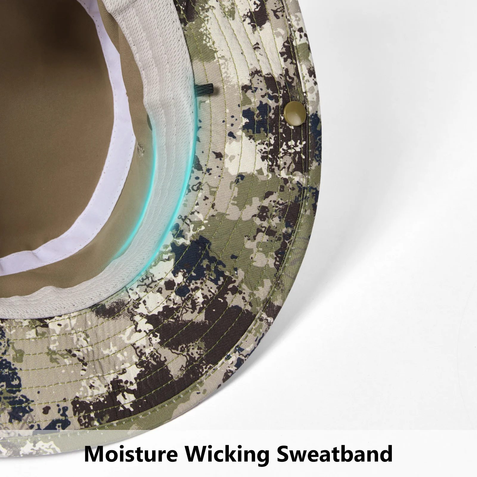 BASSDASH UPF 50+ Sombreros de sol de cubo ligeros y plegables con estampado debajo del ala para pesca, senderismo, safari, hombres y mujeres FH18 - imagen 4