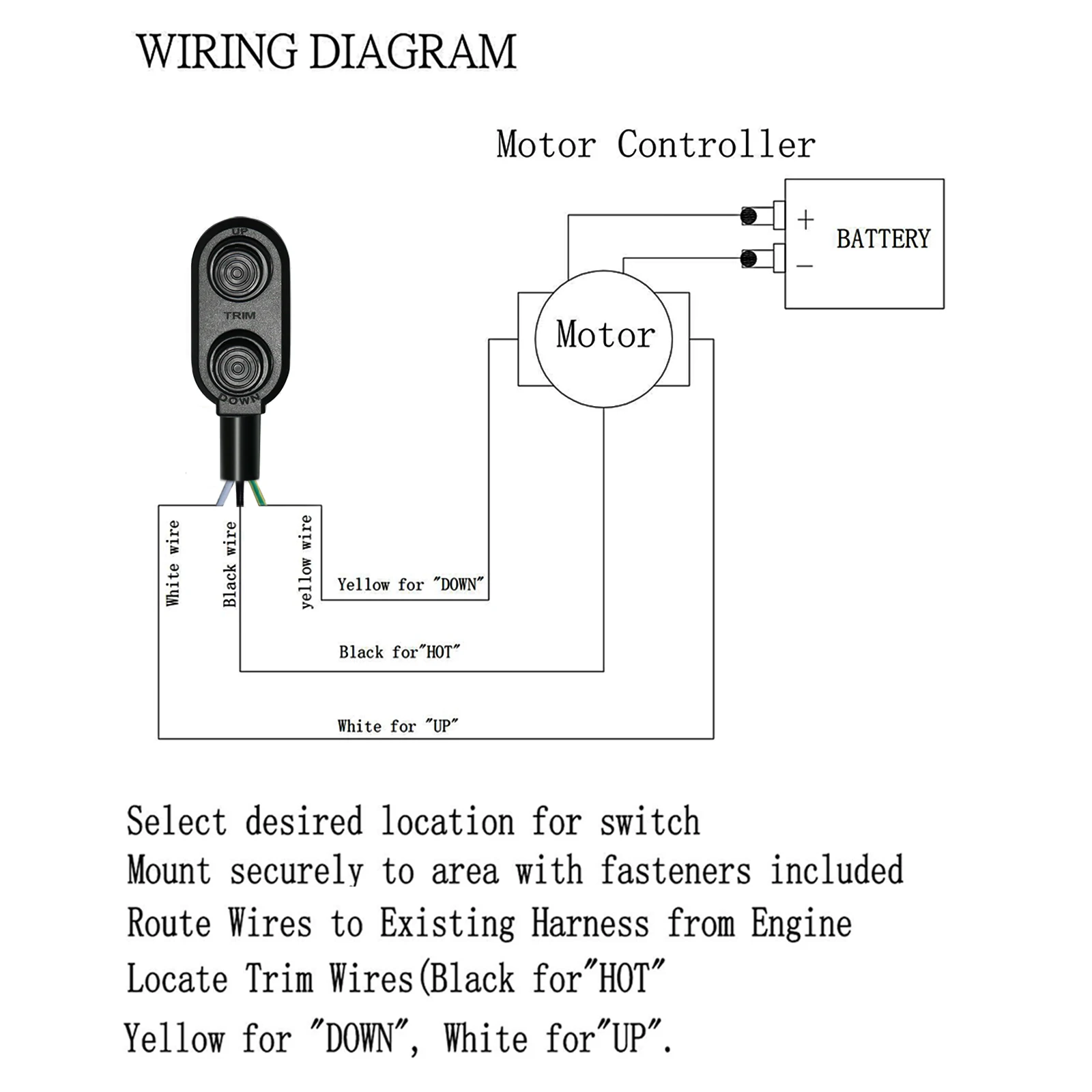 1 uds/2 uds interruptor de Control de ajuste de popa de barco negro nominal a 8A interruptor de ajuste de inclinación - imagen 4