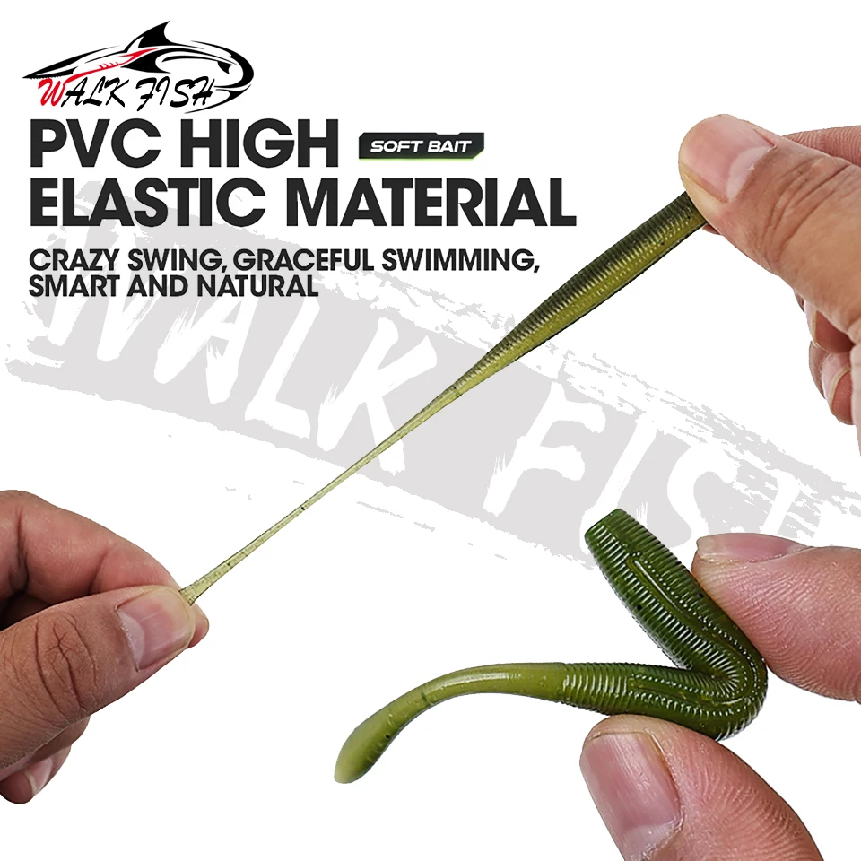 WALK FISH-señuelos blandos de Pesca, 6 uds., 7,5 cm, 2,5g, cebos de plástico Artificial de silicona, Pesca de carpa, lubina, Wobblers que se hunden - imagen 4