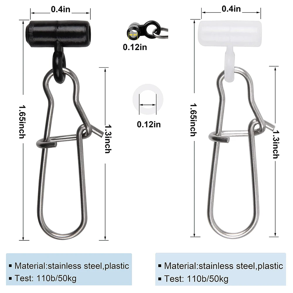 16 Uds sedal de pesca deslizadores de plomo de alta resistencia deslizador giratorio con bloqueo Duo broches de enganche conector de pesas de plomo de agua salada - imagen 2