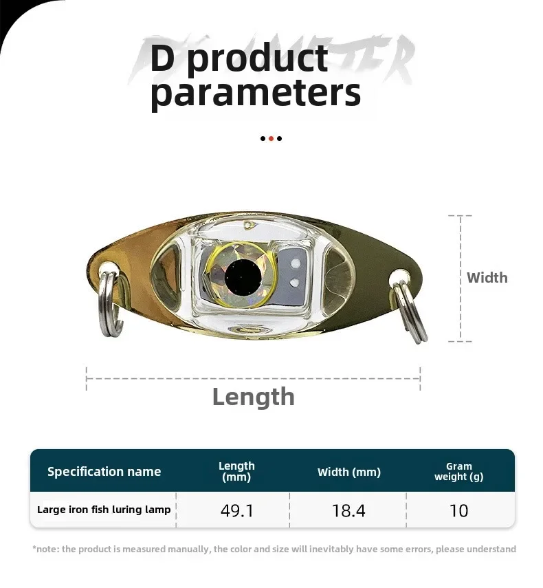 Lámpara fluorescente para atraer peces, cuchara para lubina, pesca de calamar, herramientas de pesca subacuática de gota profunda, luz LED con forma de ojo - imagen 4