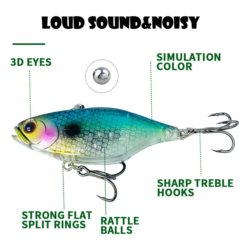 Señuelo de pesca Maruhata que se hunde, señuelo de mimbre VIB 2024, 60mm, 12g, Crankbait Lipless Jackall TN 60, señuelo con vibración y sonido de concha de calavera - imagen 3