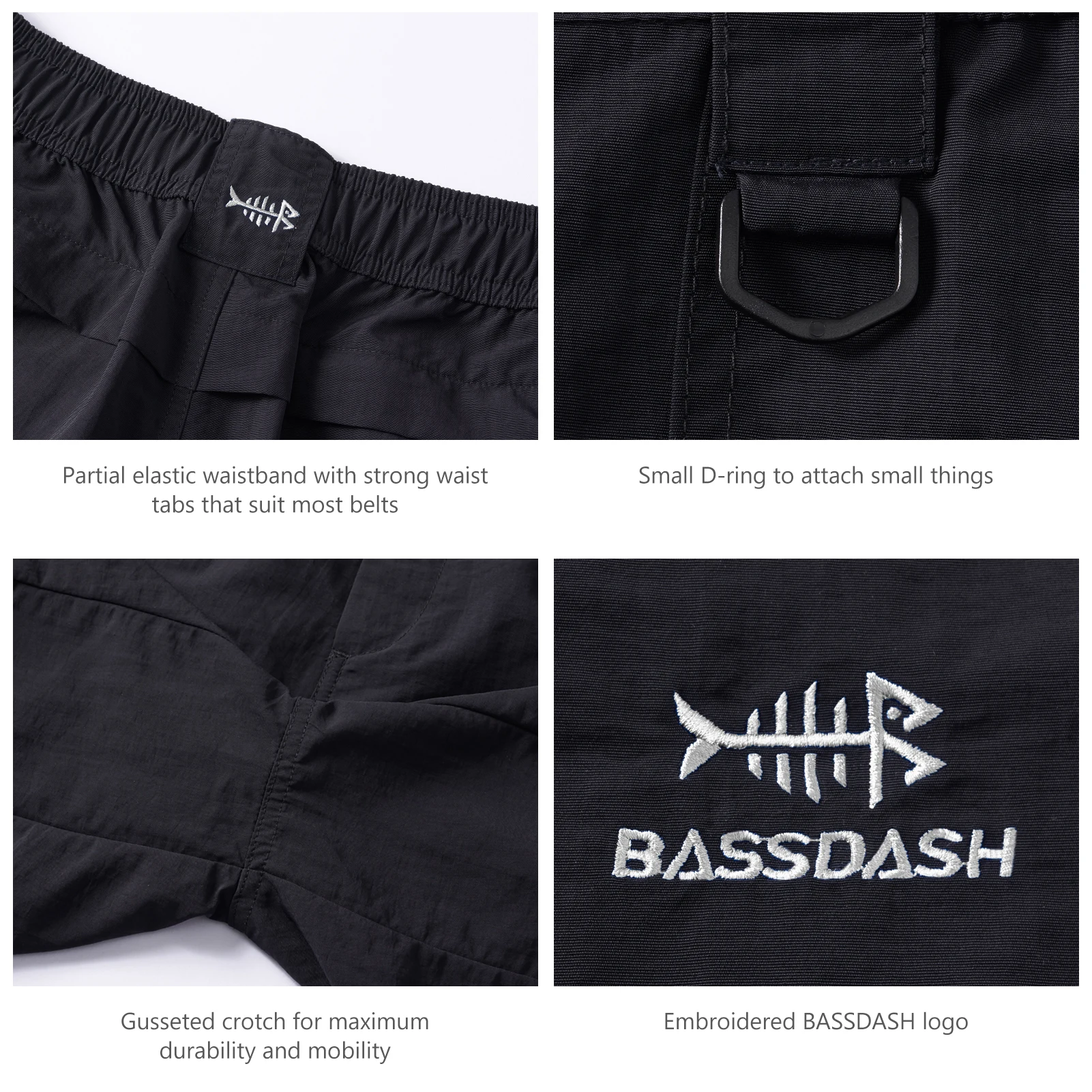 Bassdash pantalones cortos de pesca de 7 pulgadas para mujer, resistentes al agua, secado rápido, ligeros, con bolsillos, FP03W - imagen 5