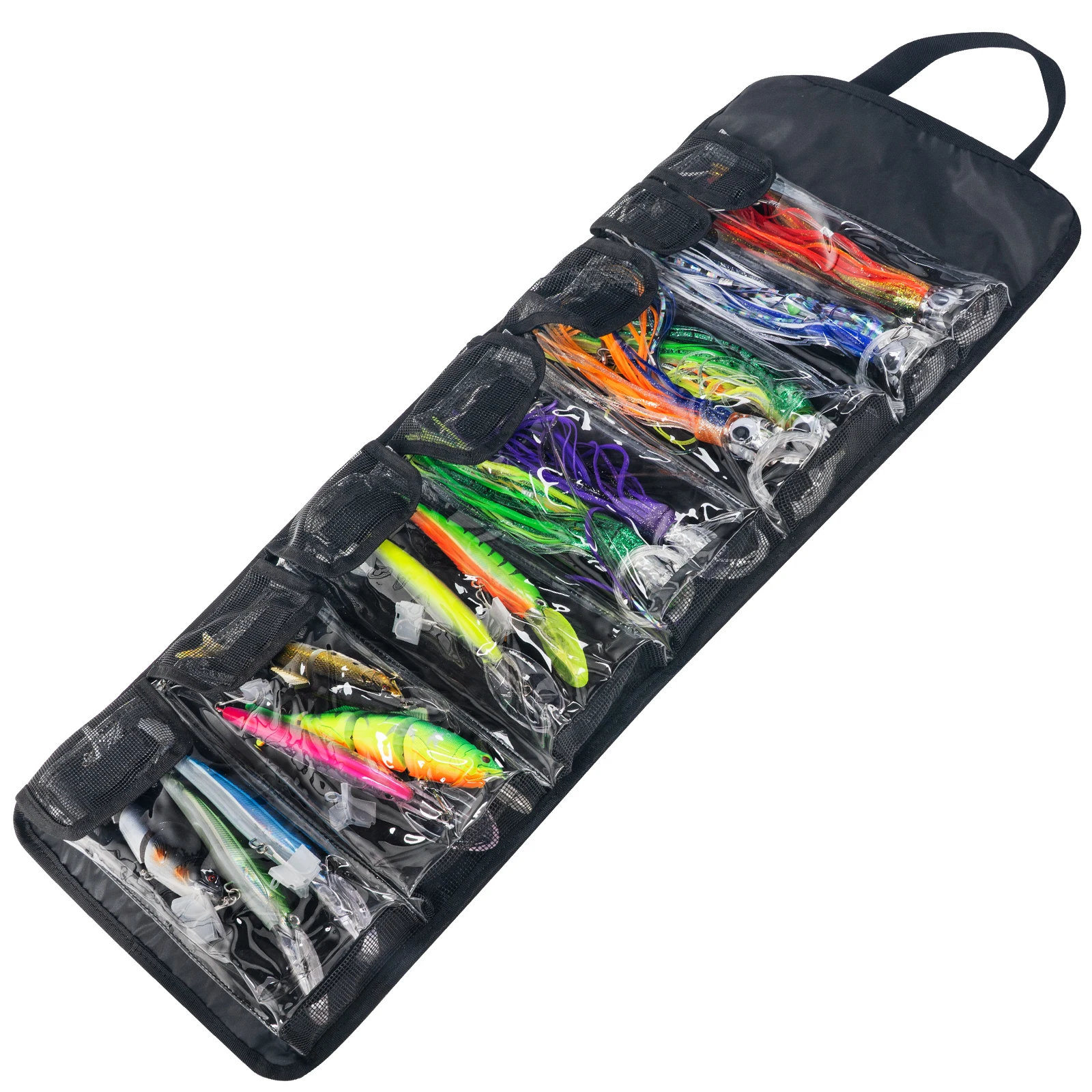 THKFISH-Bolsa organizadora de cebos de pesca, impermeable, transparente, plegable, señuelos duros, Swimbaits, bolso de gran capacidad, 7/8 bolsillos - imagen 4