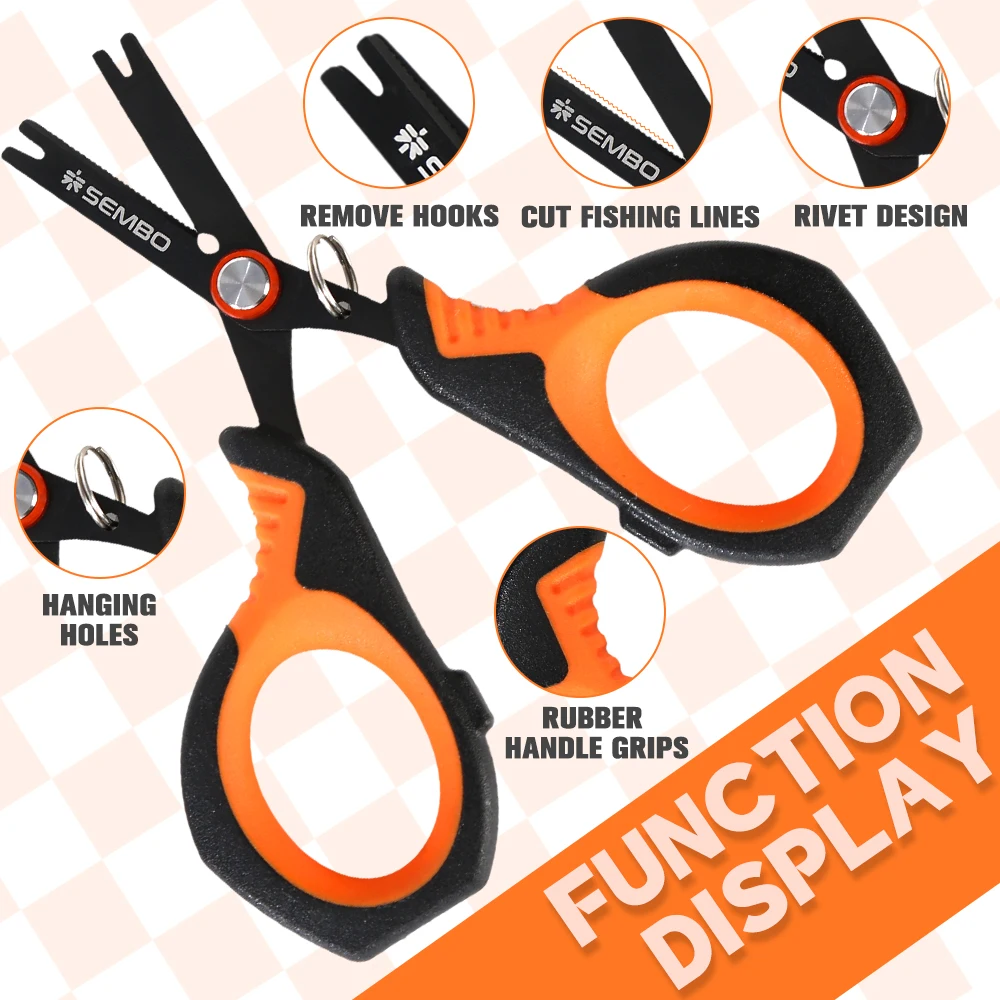 ZUKIBO-tijeras de pesca de acero inoxidable 420J2, hojas dentadas recubiertas de titanio, agarre antideslizante, herramientas de pesca trenzadas/carbono - imagen 4