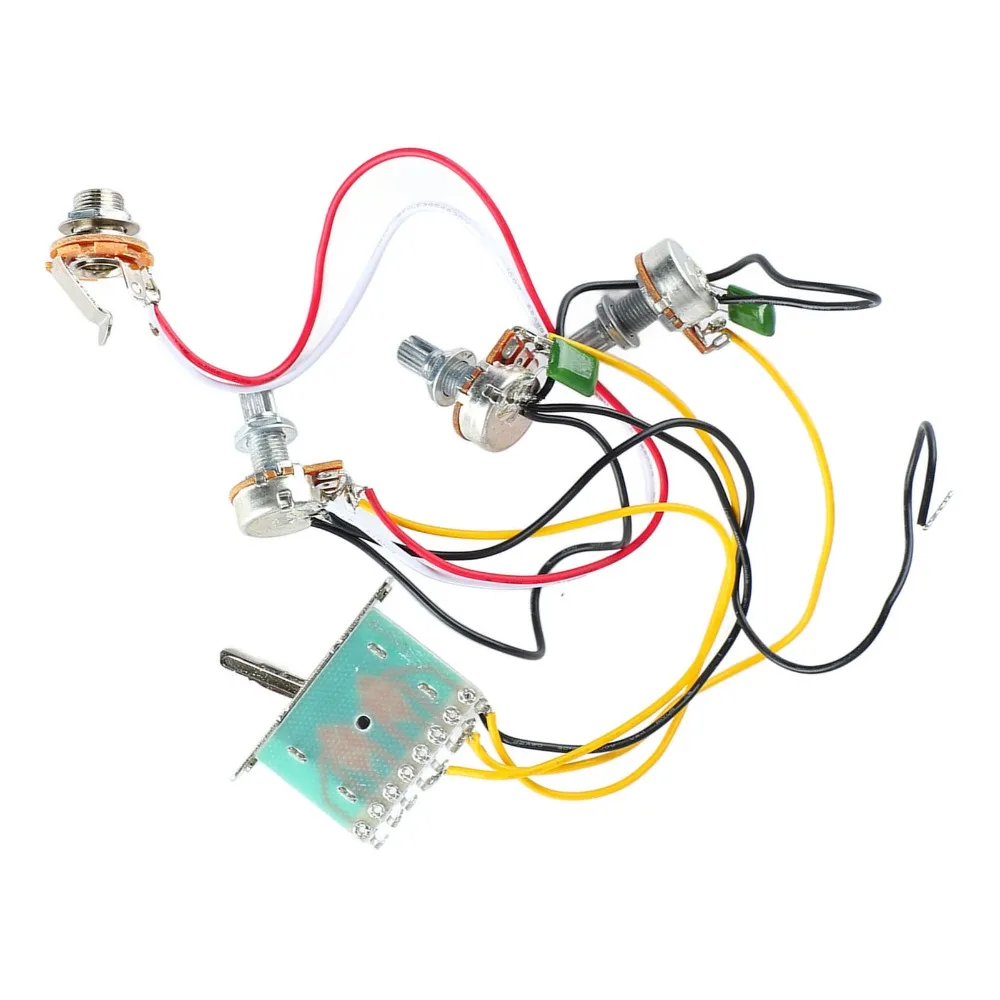 Arnés de cableado de guitarra de 2 tonos y 1 volumen ​   2T1V 5 vías ​ Interruptor de palanca de 5 vías ​ ​ Arnés de interruptores de 5 vías ​ ​ Interruptor de caja cromada ​ - imagen 3