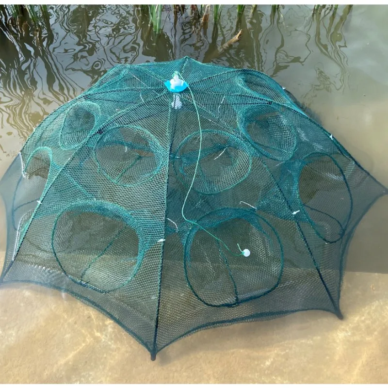 Trampa plegable de nailon pesca camarones y peces