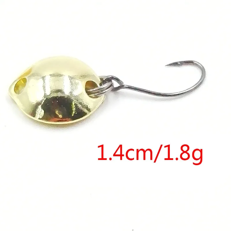 1 Uds 1,4 cm 1,8g Mini Wobbler lentejuelas cuchara señuelo cebo duro Spinnerbait Isca Artificial Pesca Wobblers aparejos de Pesca con mosca - imagen 2