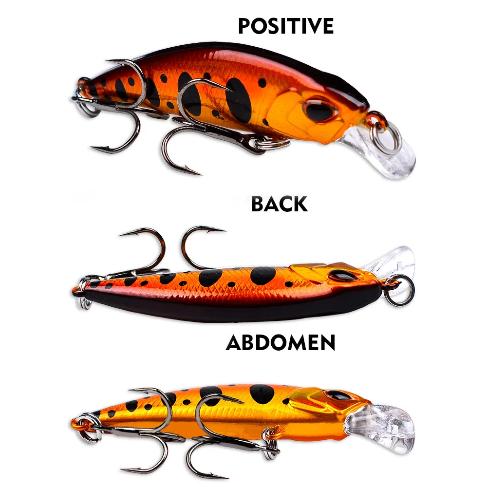 PROBEROS Mini hundimiento Minnow Wobblers Señuelos de Pesca 5,3 cm-4,6g cebo duro Artificial Trolling Jerkbait Swimbait pesca de lubina - imagen 5