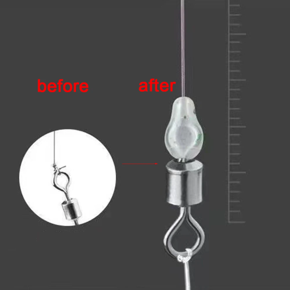 50 Uds. Pin giratorio de madera para camarones, conector de Pin giratorio de anillo de ocho caracteres adecuado para pesca en barco y accesorios de pesca en el mar - imagen 4