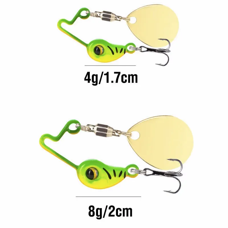 5 uds. De cebo giratorio de Metal VIB con vibración, cuchara giratoria, Señuelos de Pesca 4g 8g, plantillas para trucha, Pesca de invierno, cebos duros, aparejos de Pesca - imagen 5