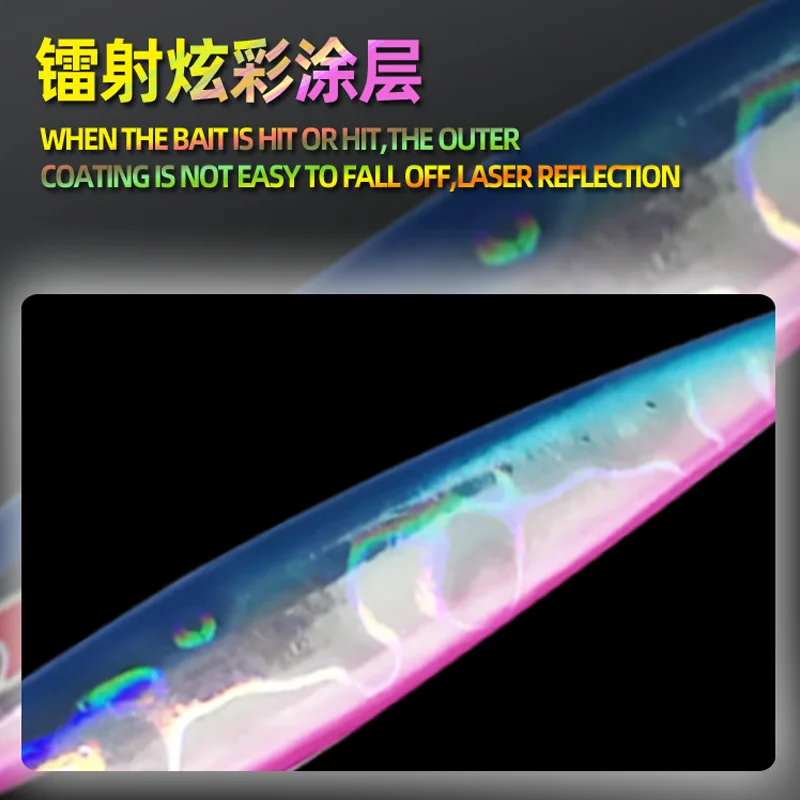 Como Señuelos de Pesca de plantilla de Metal lento 40g60g80g100g120g150g agua salada hundimiento caída dura Leurre cebo Jigging aparejos de pesca pescador - imagen 3