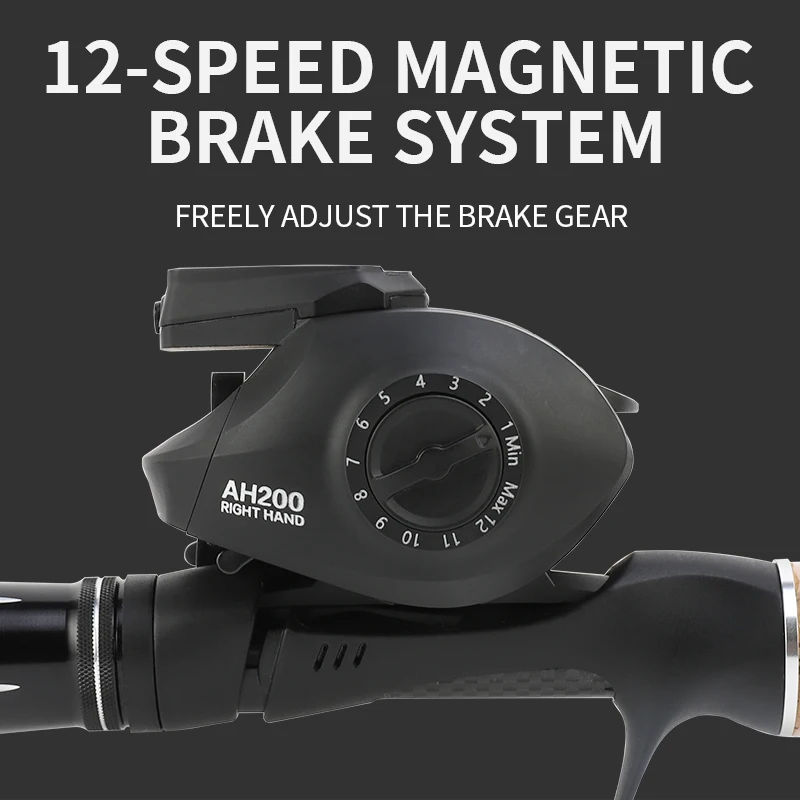 Series BILLINGS AH, relación de transmisión 6,3: 1, carga Solar, pantalla Digital, arrastre máximo de 18lb, carrete de Metal, para agua dulce y salada - imagen 5