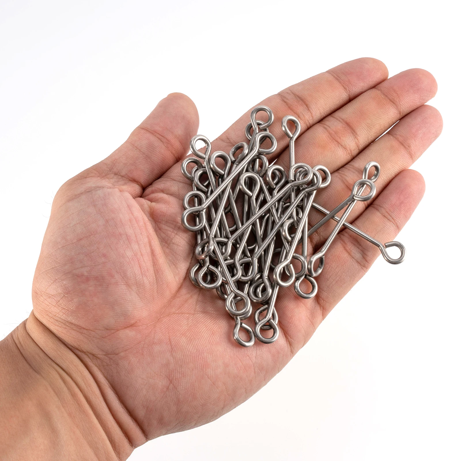 100 Uds. Cables de bucle de plomo para pesca de cola larga, plomo de peso, hacer bucle ocular, Clip de cebo DCA, molde de agarre, pesca de Surf de acero inoxidable - imagen 5