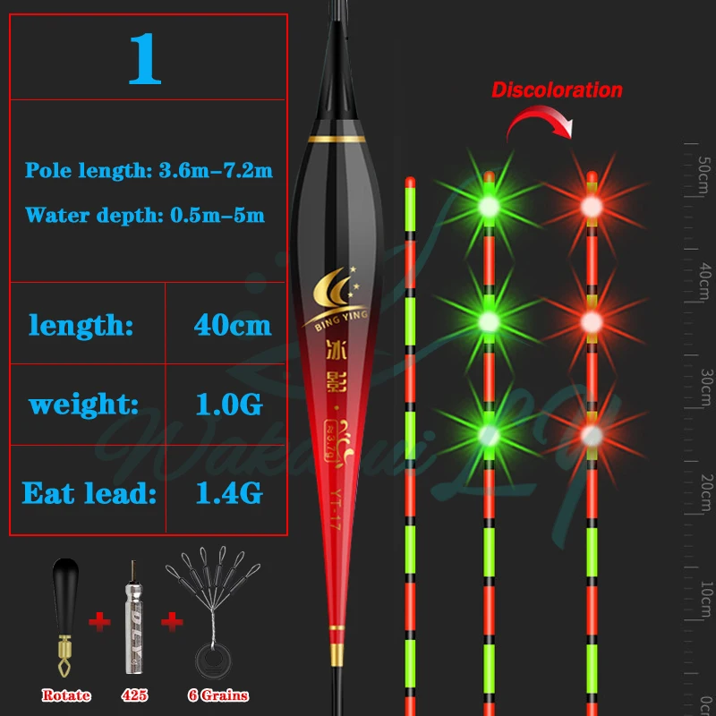 Nuevo flotador de pesca Nano Smart Led, boya de recordatorio altamente sensible, Sensor de gravedad, pesca nocturna eléctrica brillante, estroboscópico, giro rojo - imagen 2