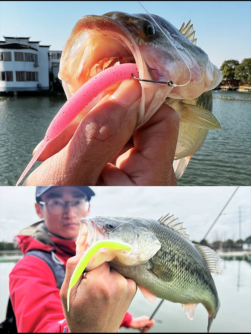 8 Uds Lurefans SENKO competición fideos gusano hundimiento cebo suave 76,2mm/3,7g Material Artificial ecológico cebo falso de una sola cola - imagen 5