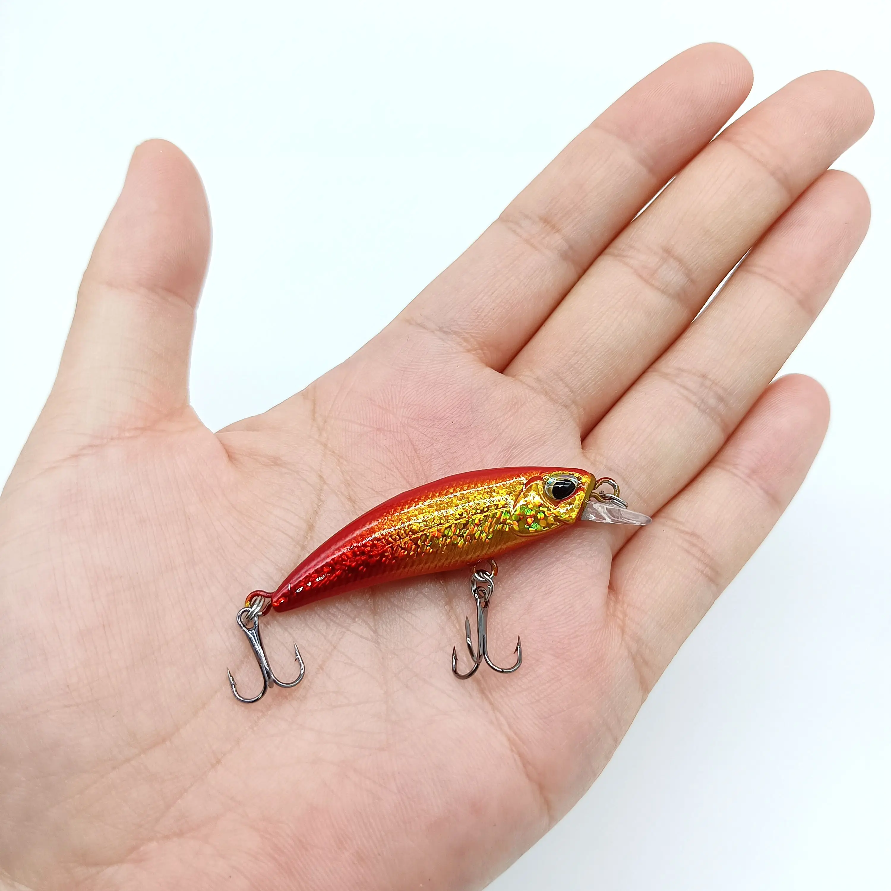 DUODUOYU-Mini Señuelos de Pesca de pececillos, 1 piezas, 3g/55mm, cebo duro de plástico Artificial, Wobblers, aparejos de pesca - imagen 4