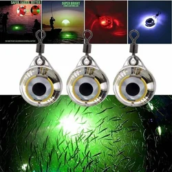 10 Uds. Luces LED de ojo de pez de un solo anillo, luz emisora a entrar en el agua, exquisitas luces intermitentes, con anillos de conexión