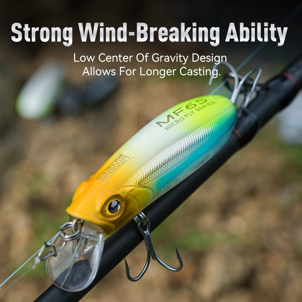 Señuelo de pesca flotante Kingdom, 45mm, 55mm, 65mm, cebos duros artificiales, Wobblers que se hunden, lubina de agua dulce, trucha, Swimbaits - imagen 5